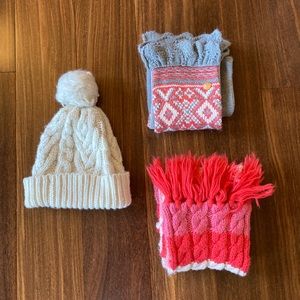 Girls Winter Scarves + Hat